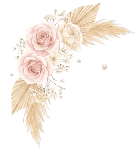 Ornamento floral perla izquierdo