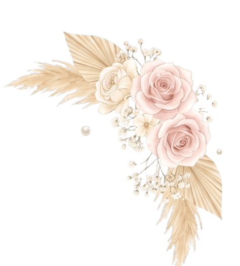 Ornamento floral perla derecho